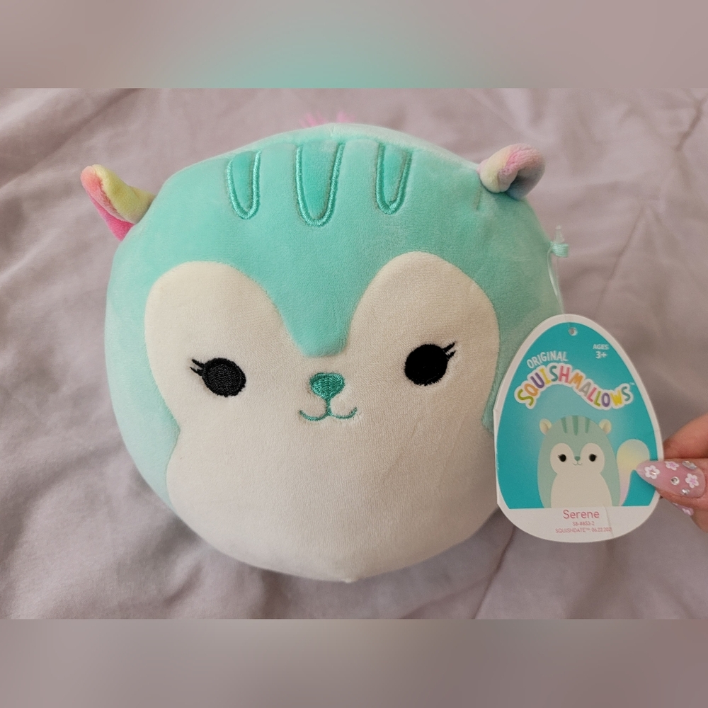 Mint Green and White Squishmallow Plush